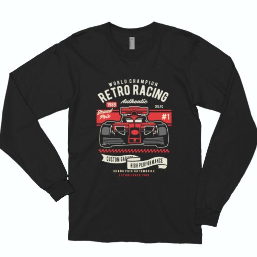 Retro Racing Funny Long Sleeve T shirt