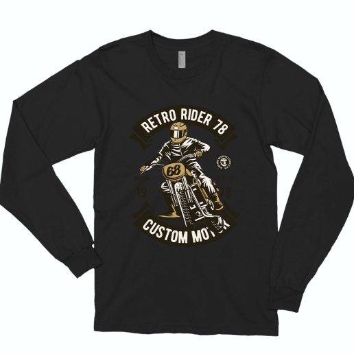 Retro Rider Funny Long Sleeve T shirt