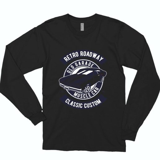 Retro Roadway Funny Long Sleeve T shirt