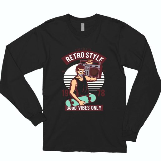 Retro Style Funny Long Sleeve T shirt