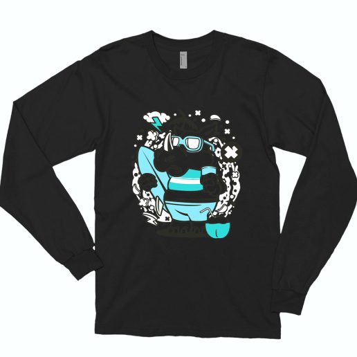 Rhino Surfing Funny Long Sleeve T shirt