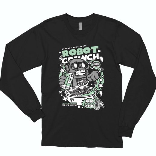 Robot Crunch Funny Long Sleeve T shirt