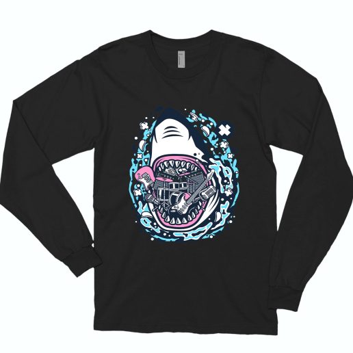 Shark Rock Funny Long Sleeve T shirt