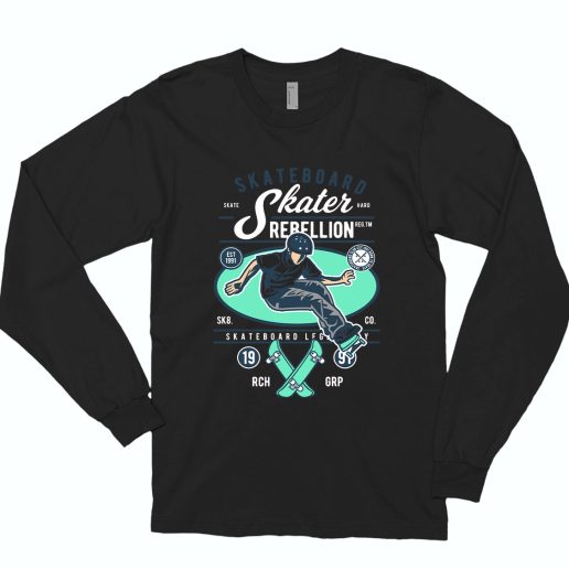 Skateboard Rebellion Funny Long Sleeve T shirt