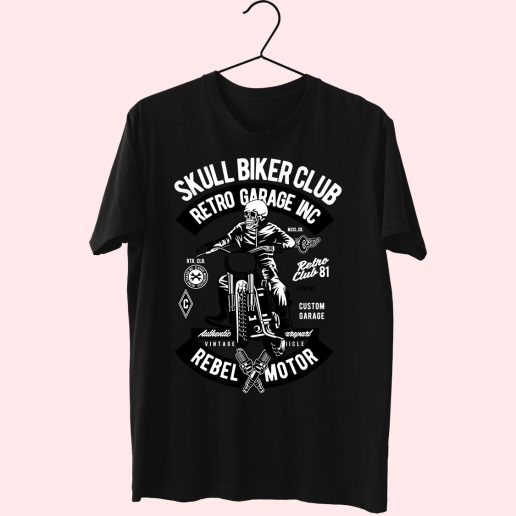Skull Biker Club Funny Graphic T Shirt