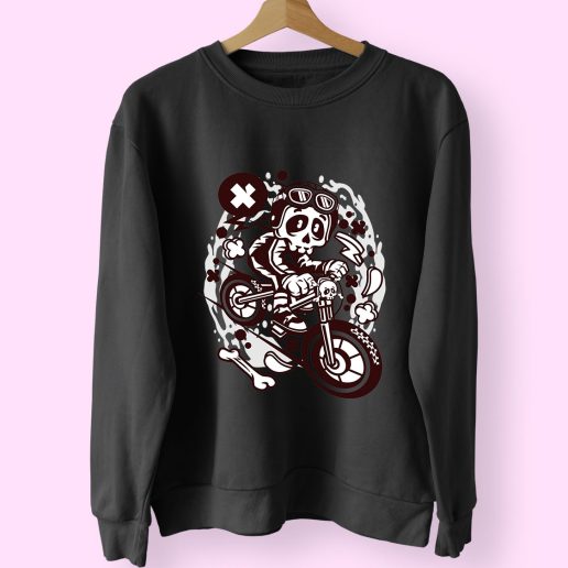 Skull Downhill Funny Graphic Sweatshirt