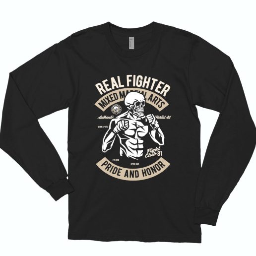 Skull Fighter Funny Long Sleeve T shirt