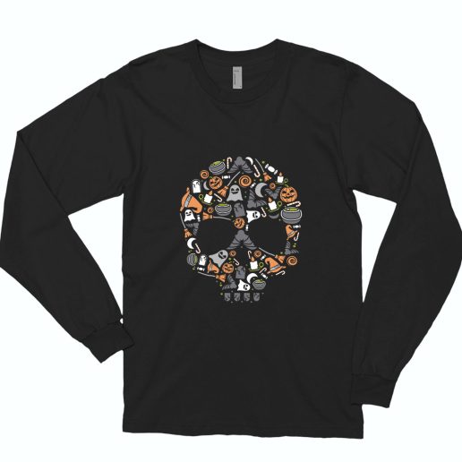 Skull Funny Long Sleeve T shirt