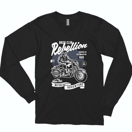 Skull Motorbiker Funny Long Sleeve T shirt