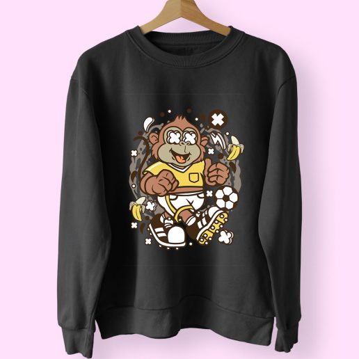 Soccer Monkey Funny Graphic Sweatshirt