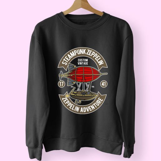 Steampunk Zeppelin Funny Graphic Sweatshirt