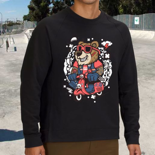 Streetwear Sweatshirt Bear Scooterist