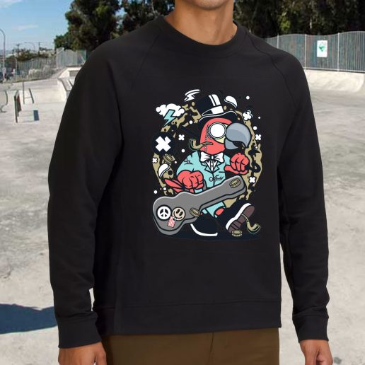 Streetwear Sweatshirt Bird Guitar