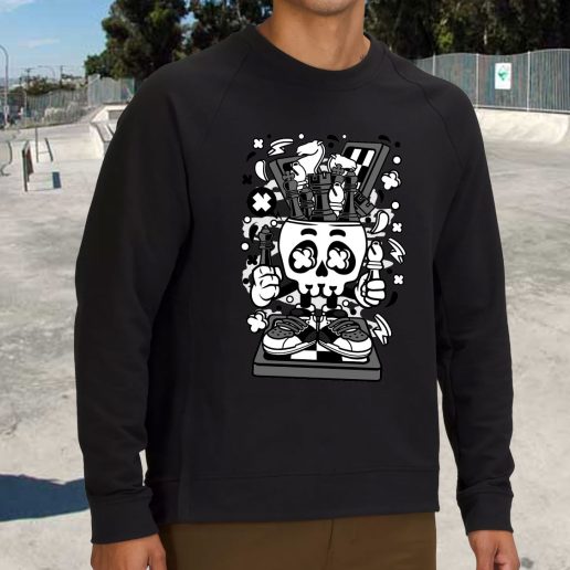 Streetwear Sweatshirt Chess Skull Head