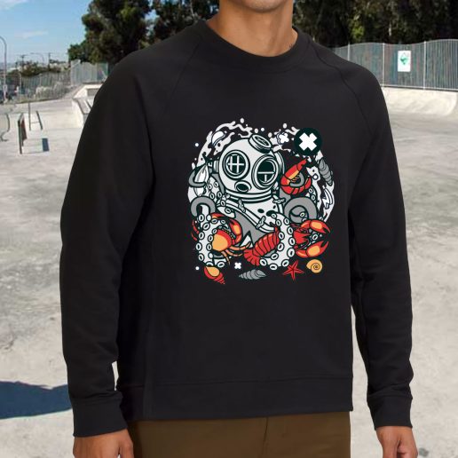 Streetwear Sweatshirt Diver Octopus