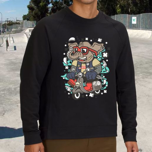 Streetwear Sweatshirt Elephant Scooterist