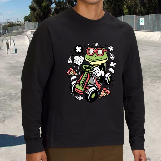 Streetwear Sweatshirt Frog Gokart Racer