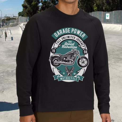 Streetwear Sweatshirt Garage Power Motorcycle