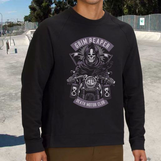 Streetwear Sweatshirt Grim Reaper Motorcycle