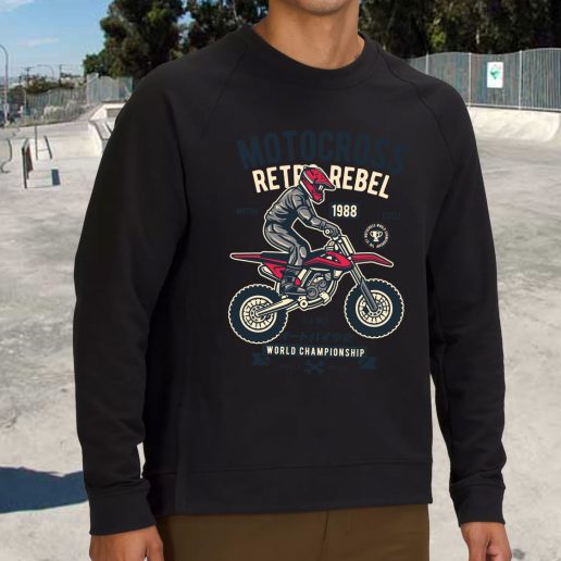 Streetwear Sweatshirt Motocross Retro Rebel