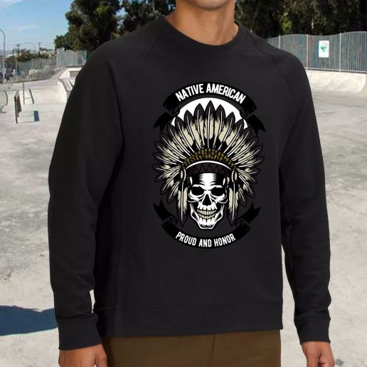 Streetwear Sweatshirt Native American Skull