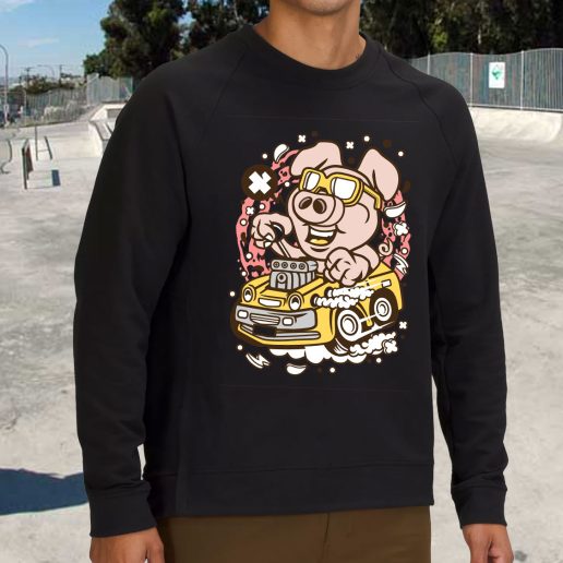 Streetwear Sweatshirt Oink Hotrod