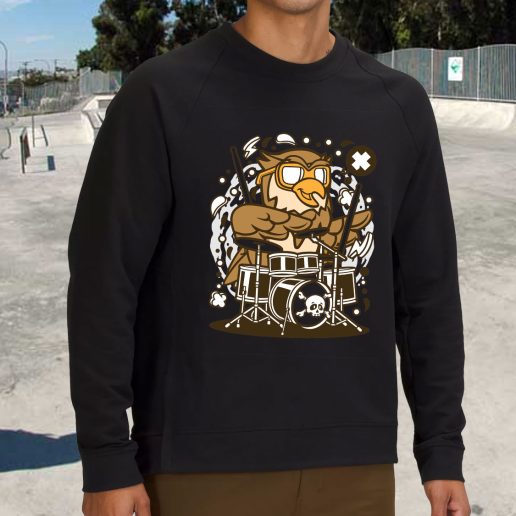 Streetwear Sweatshirt Owl Drummer