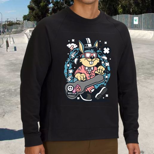 Streetwear Sweatshirt Rabbit Guitar