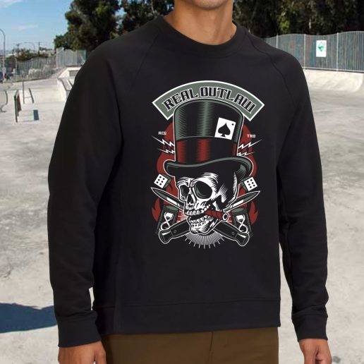 Streetwear Sweatshirt Real Outlaw Skull