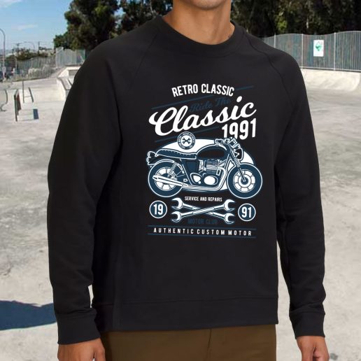 Streetwear Sweatshirt Retro Classic Motorcycle