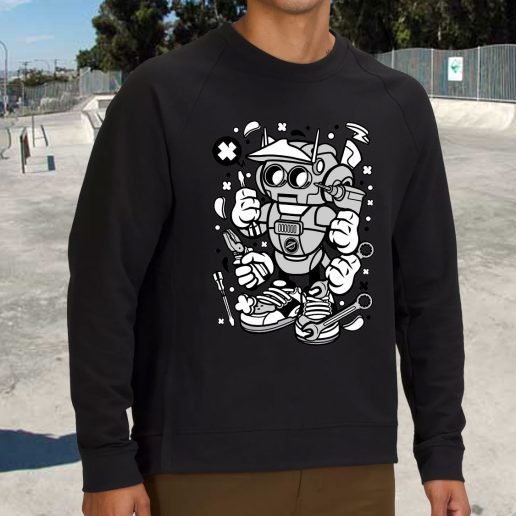 Streetwear Sweatshirt Robot Tools