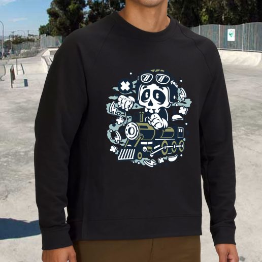 Streetwear Sweatshirt Skull Train