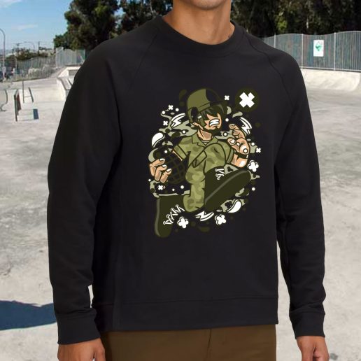 Streetwear Sweatshirt Soldier Running