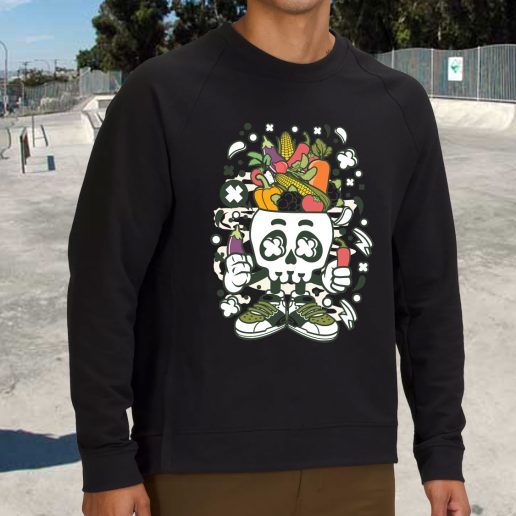 Streetwear Sweatshirt Vegetable Skull Head