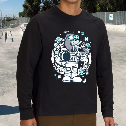 Streetwear Sweatshirt Walrus Astronaut