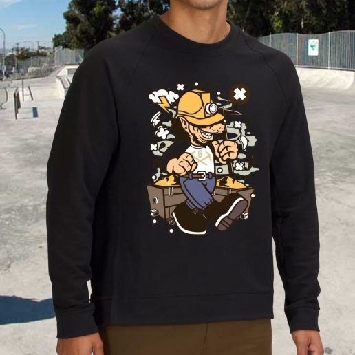 Streetwear Sweatshirt Wolf Gold Miner