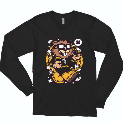 Super Beaver Funny Long Sleeve T shirt