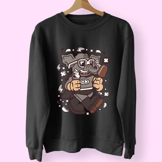 Superfat Elephant Funny Graphic Sweatshirt