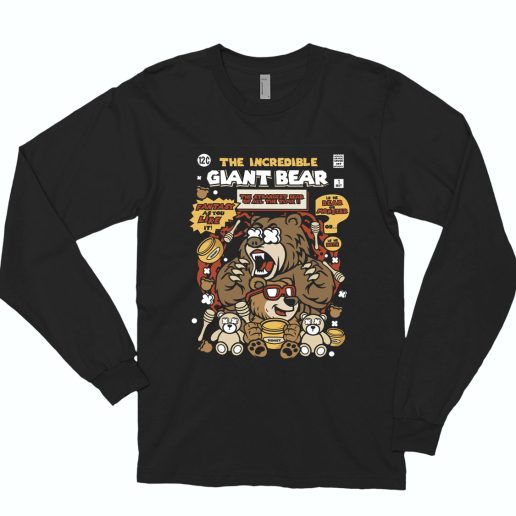 The Incredible Bear Funny Long Sleeve T shirt