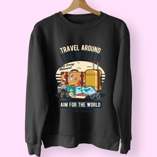 Travel Around The World Funny Graphic Sweatshirt