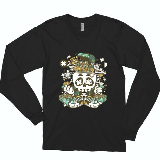 Treasure Skull Head Funny Long Sleeve T shirt