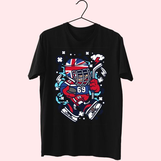 United Kingdom Hockey Kid Funny Graphic T Shirt