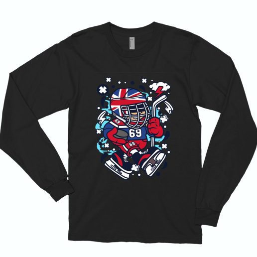 United Kingdom Hockey Kid Funny Long Sleeve T shirt