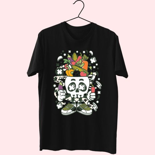 Vegetable Skull Head Funny Graphic T Shirt