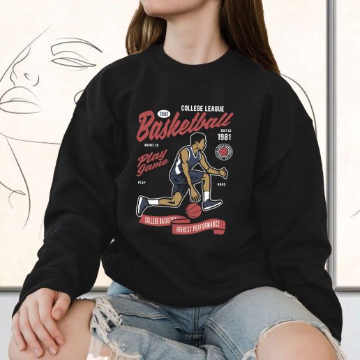 Vintage Sweatshirt Basketball College League Fashion Trends