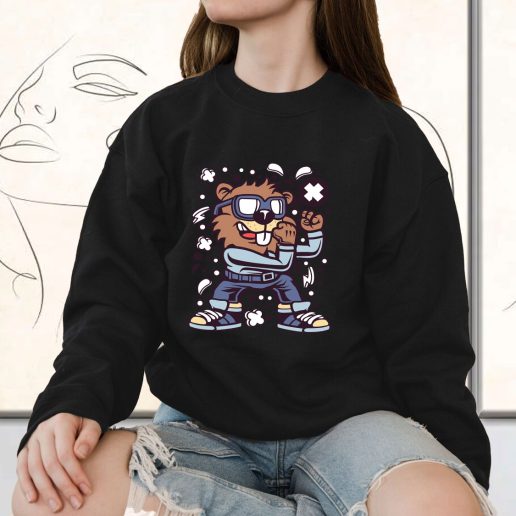 Vintage Sweatshirt Beaver Fighter Fashion Trends