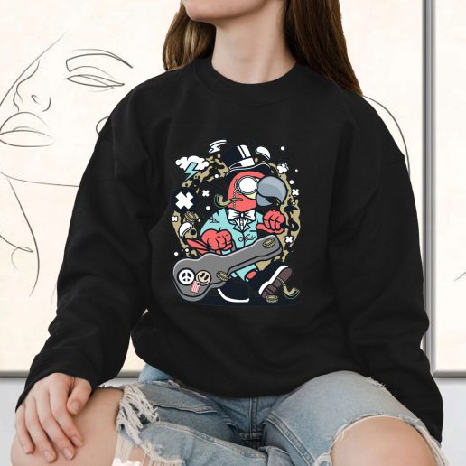 Vintage Sweatshirt Bird Guitar Fashion Trends