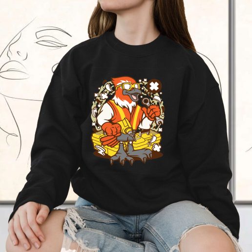 Vintage Sweatshirt Bird Mechanic Worker Fashion Trends