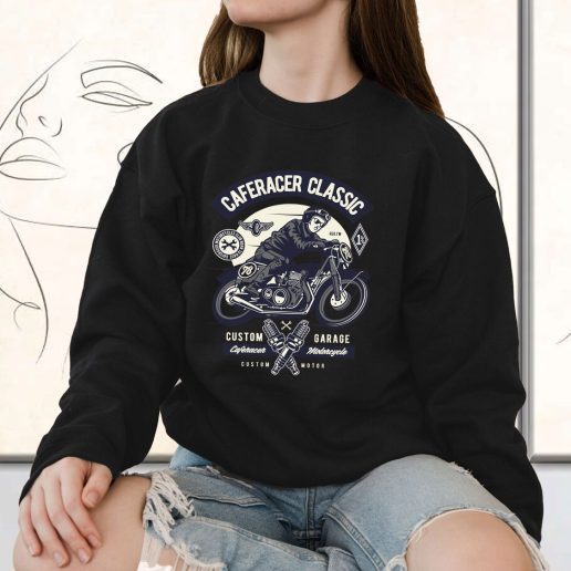 Vintage Sweatshirt Caferacer Rider Classic Fashion Trends