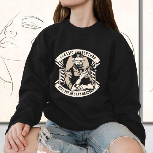 Vintage Sweatshirt Classic Barber Shop Fashion Trends